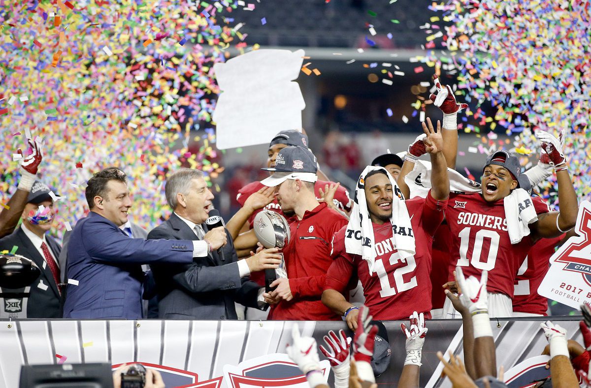 The Oklahoma Sooners are 9-1 in the Big 12 championship game